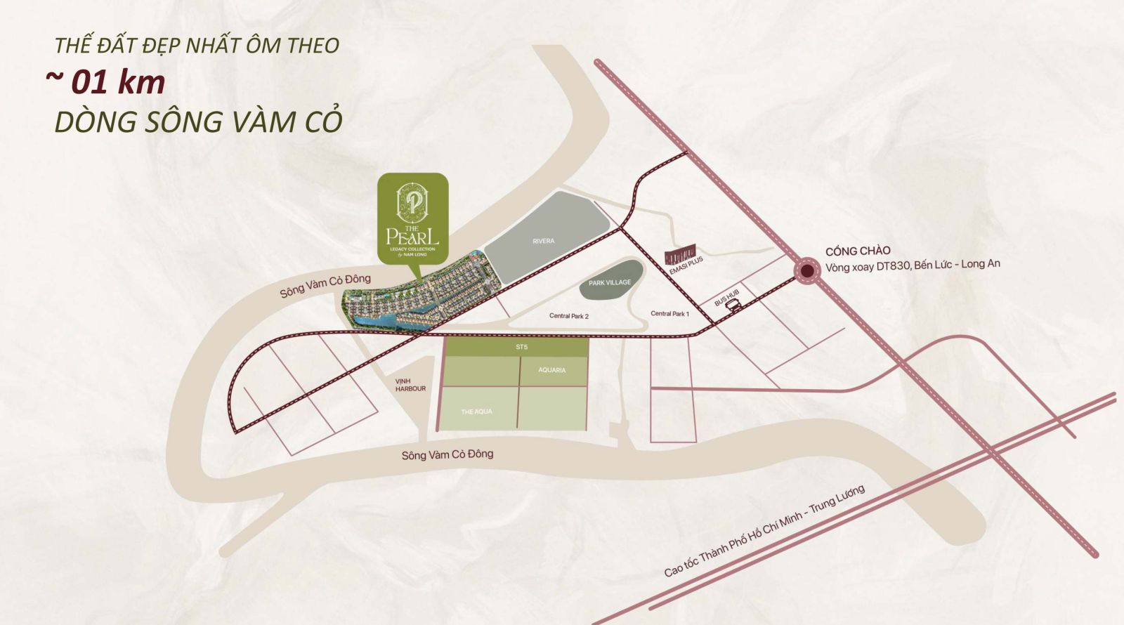 Vị trí độc tôn của The Pearl Waterpoint Nam Long