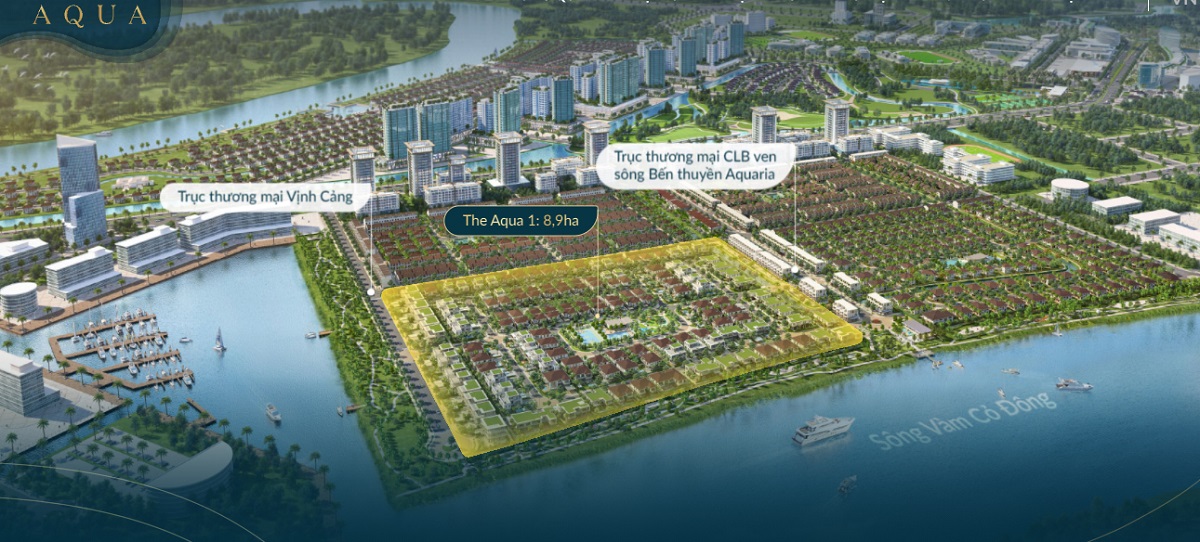 Phối cảnh tổng thể biệt thự sông Waterpoint The Aqua 1