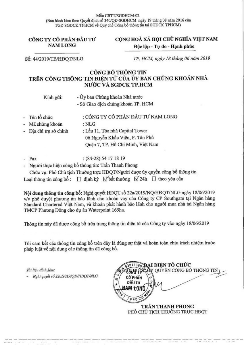 Bảo lãnh ngân hàng dự án Waterpoint