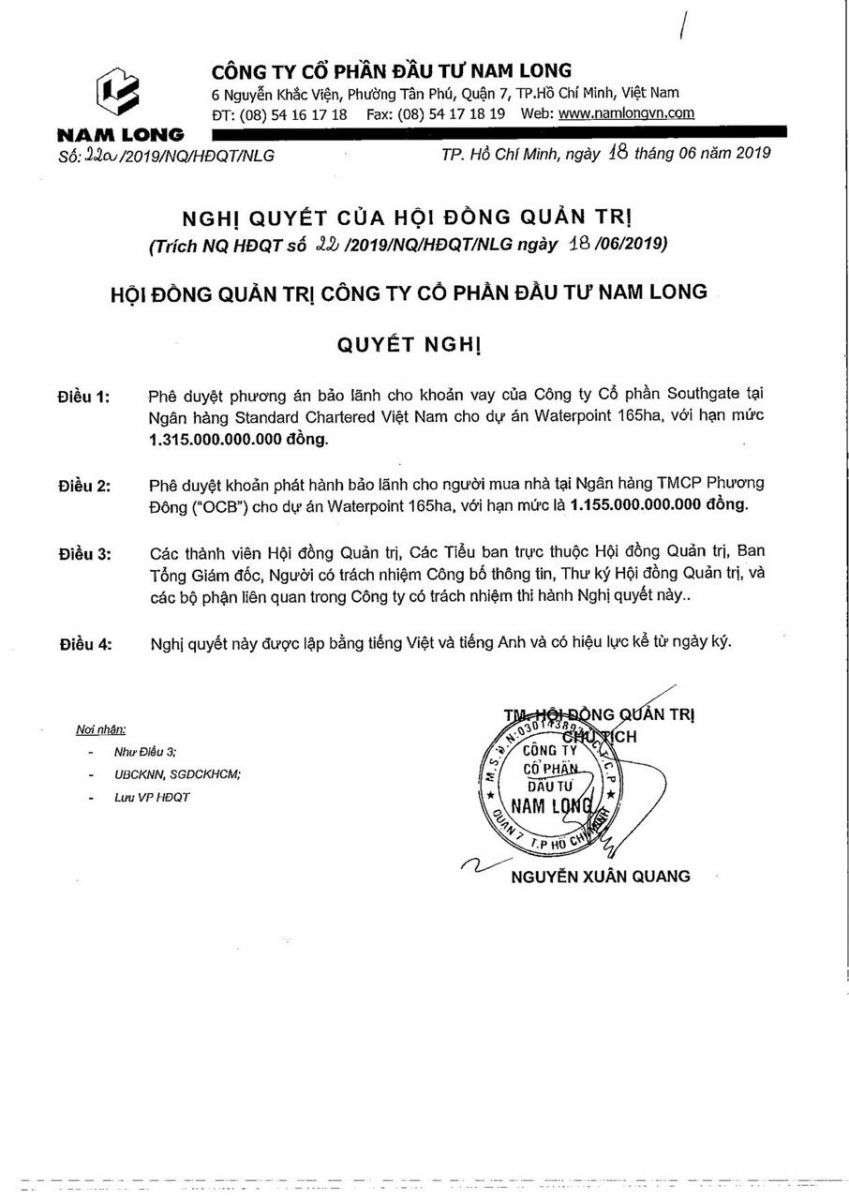 Bảo lãnh ngân hàng dự án Waterpoint