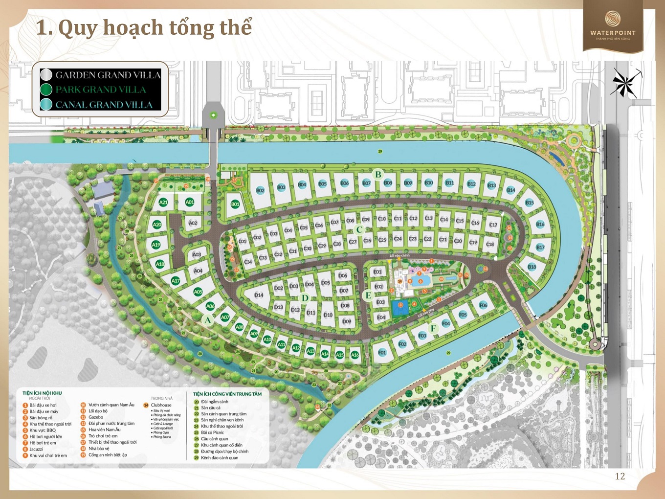 Mặt bằng khu Central Park Villa Waterpoint