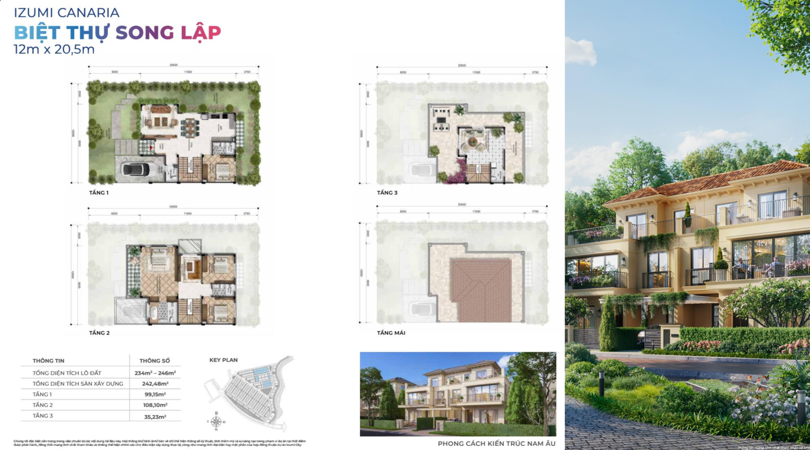 Biệt thự song lập Canaria Izumi City nam Long