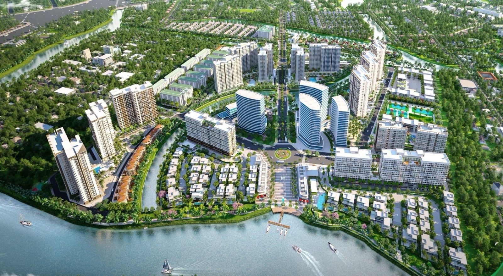 Phối cảnh tổng thể Biệt thự sông The Mizuki