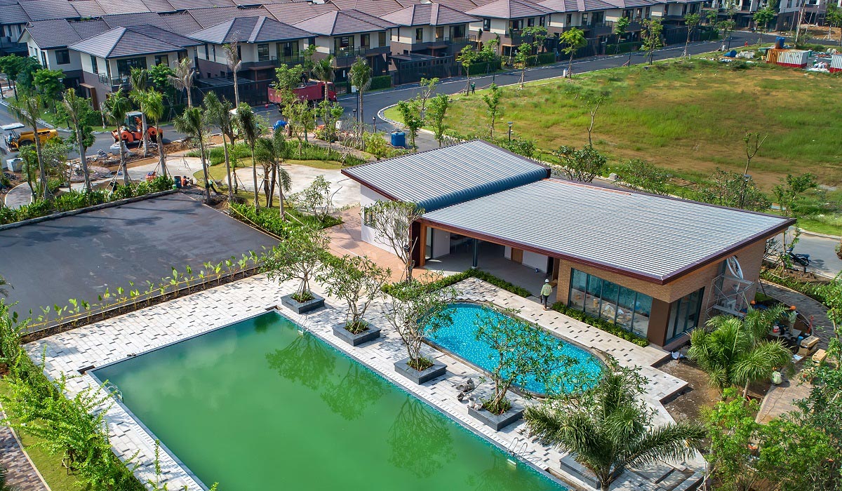 Khu Cluphouse khu Rivera 1 Waterpoint Nam Long tháng 10/2020