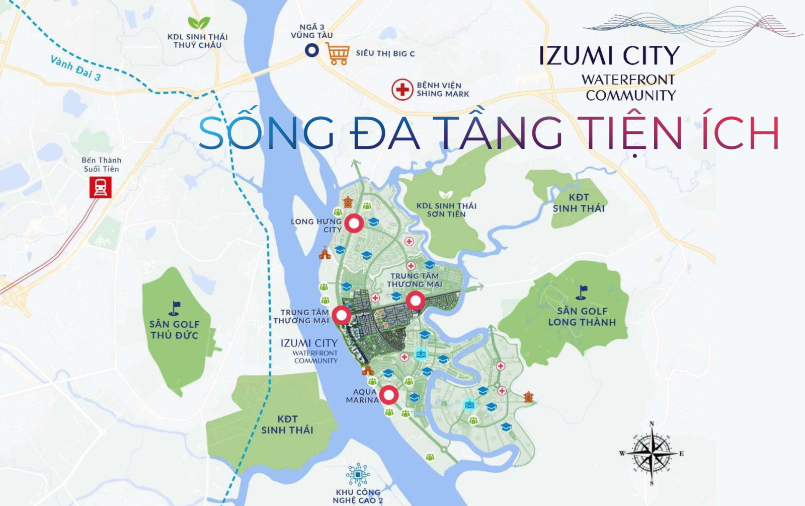Vị trí kết nối Izumi City Nam Long