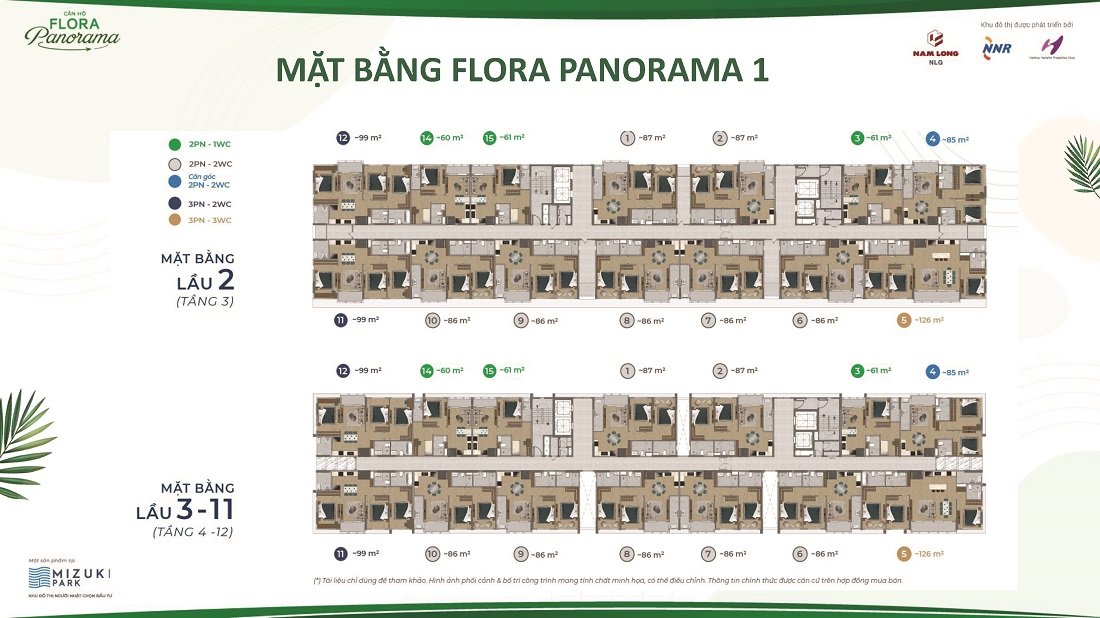 Mặt bằng căn hộ Flora Panorama Mizuki Nam Long