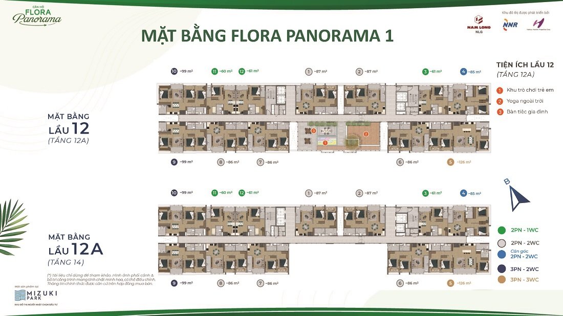 Mặt bằng căn hộ Flora Panorama Mizuki Nam Long