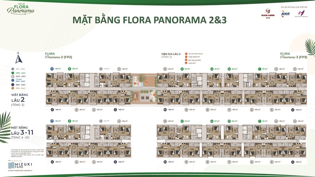 Mặt bằng căn hộ Flora Panorama Mizuki Nam Long