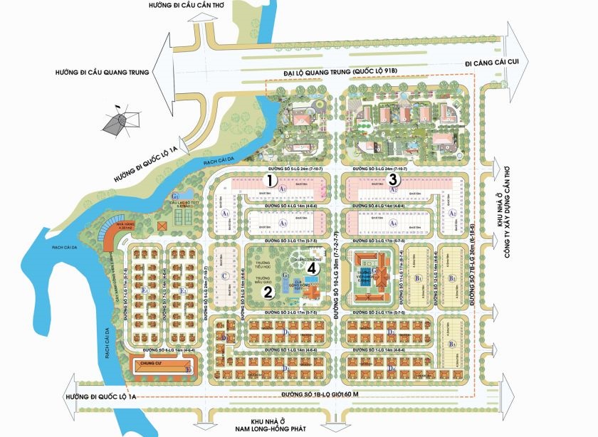 Mặt bằng tổng thể dự án Nam Long Cần Thơ