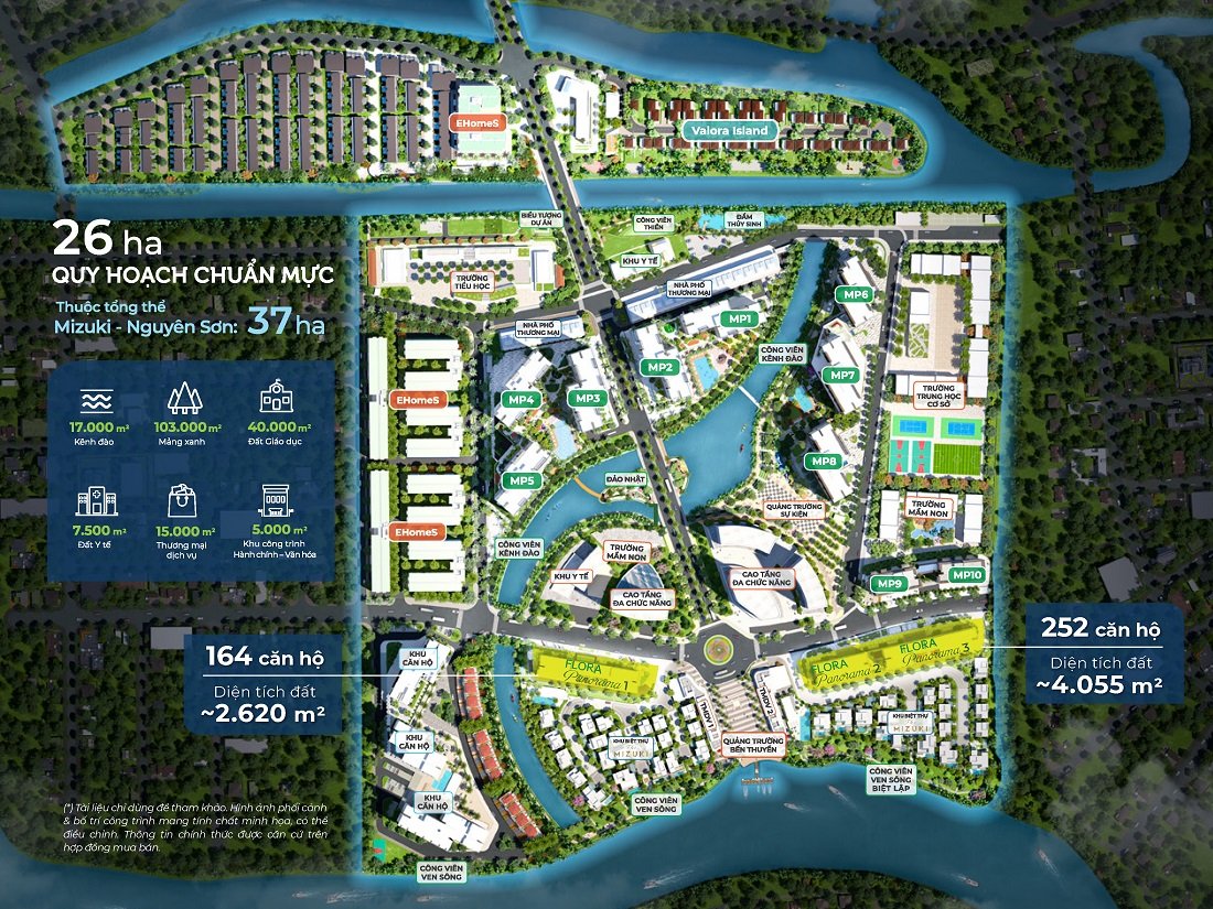 Mặt bằng tổng thể khu đô thị Mizuki Park