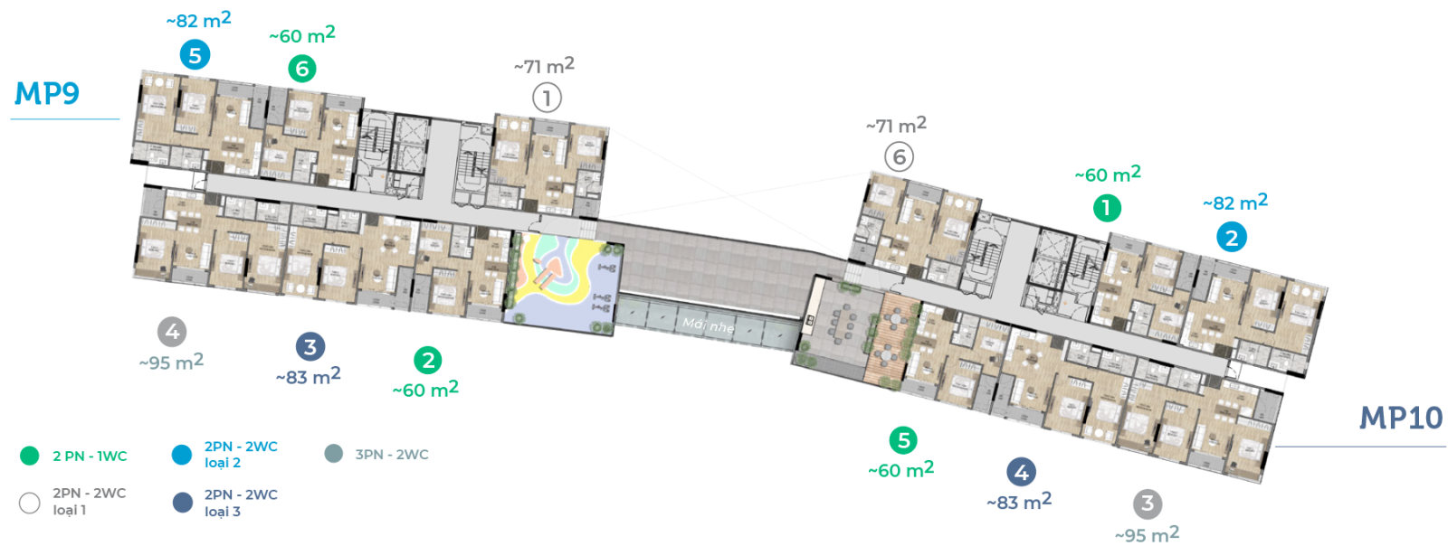 Mặt bằng Flora Mizuki MP9 MP10 tầng 3