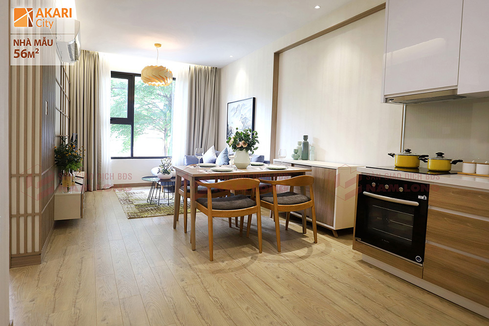Phòng khách căn 56m2 Akari City