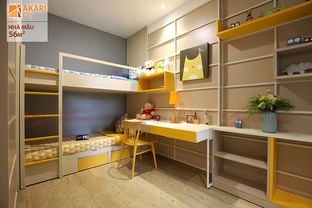 Phòng ngủ nhỏ căn 56m2 Akari City