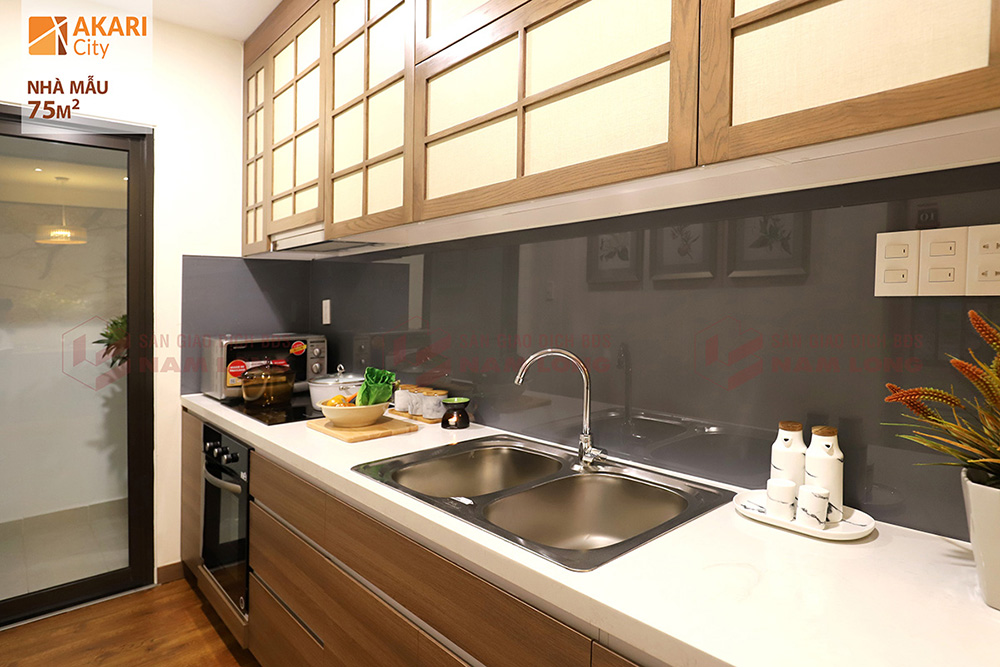 Phòng bếp căn 75m2 Akari City