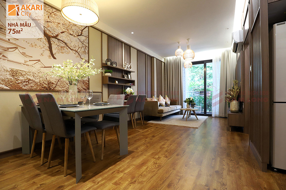 Phòng khách căn 75m2 Akari City