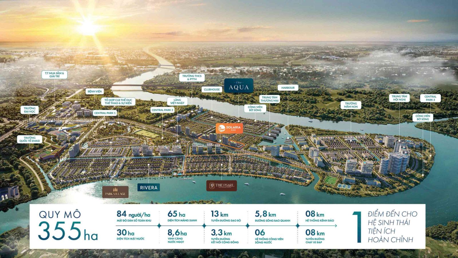 Quy hoạch tổng thể The Pearl Waterpoint Nam Long