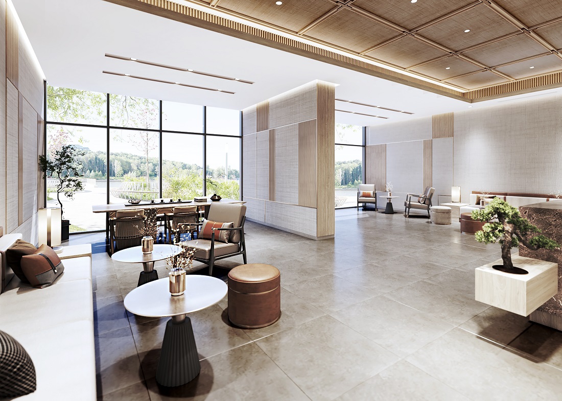 Sảnh đón và khu vực tiếp khách cho cư dân AK NEO