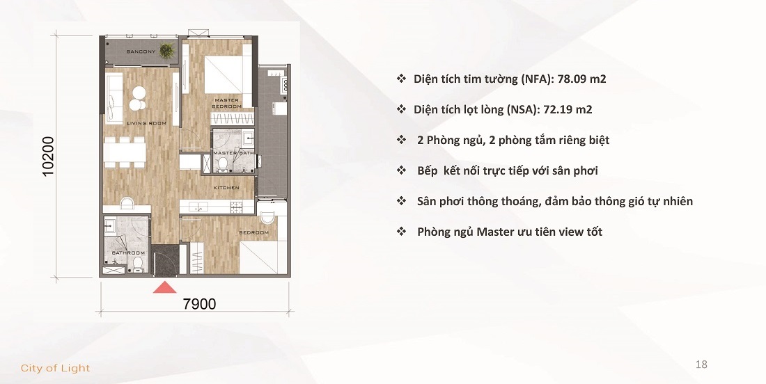 Thiết kế căn 78m2 Akari City giai đoạn 2