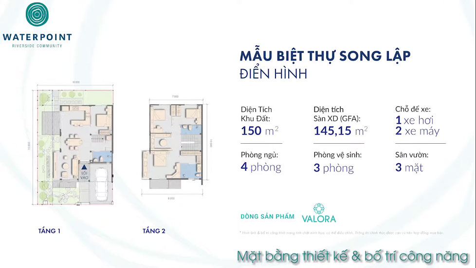 Thiết kế biệt thự song lập Waterpoint