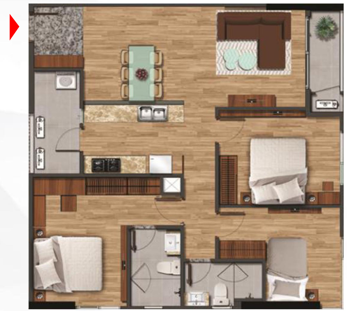 Thiết kế căn hộ Akari City 100m2