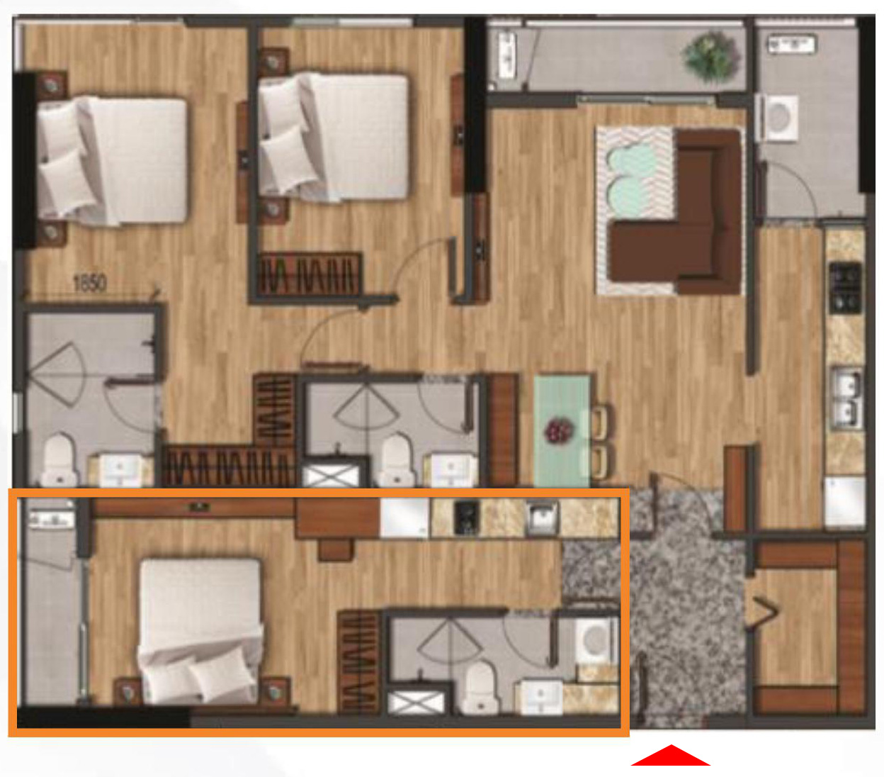 Thiết kế căn hộ Akari City 121m2