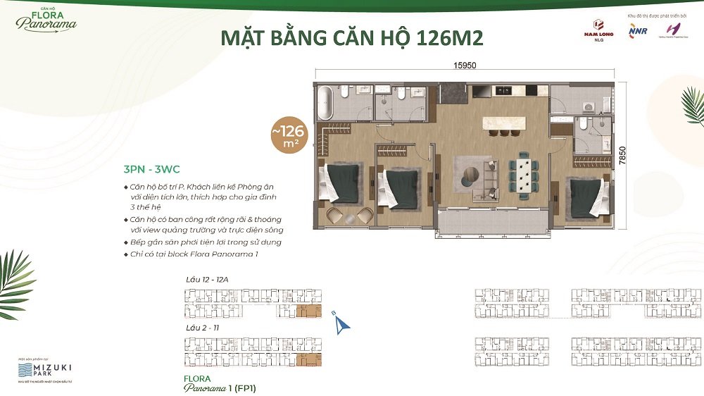 Thiết kế căn 126m2 Flora Panorama Mizuki Nam Long