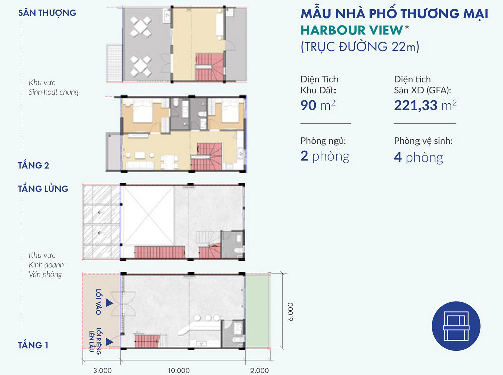 Thiết kế shophouse waterpoint đường 22m