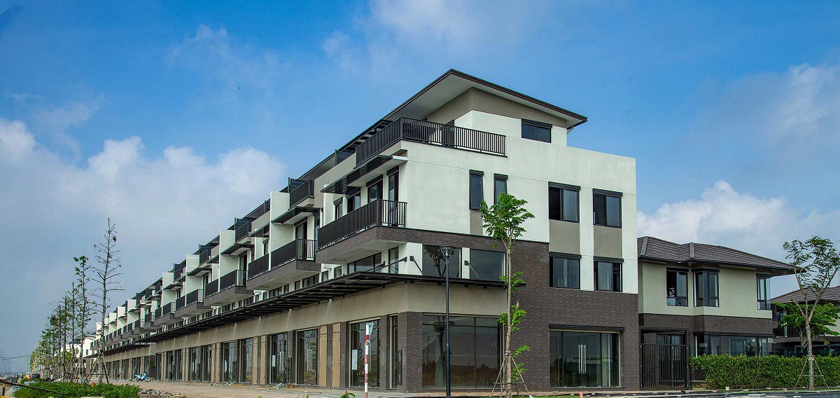 Tiến độ xây dựng shophouse Waterpoint Nam Long 10/2020