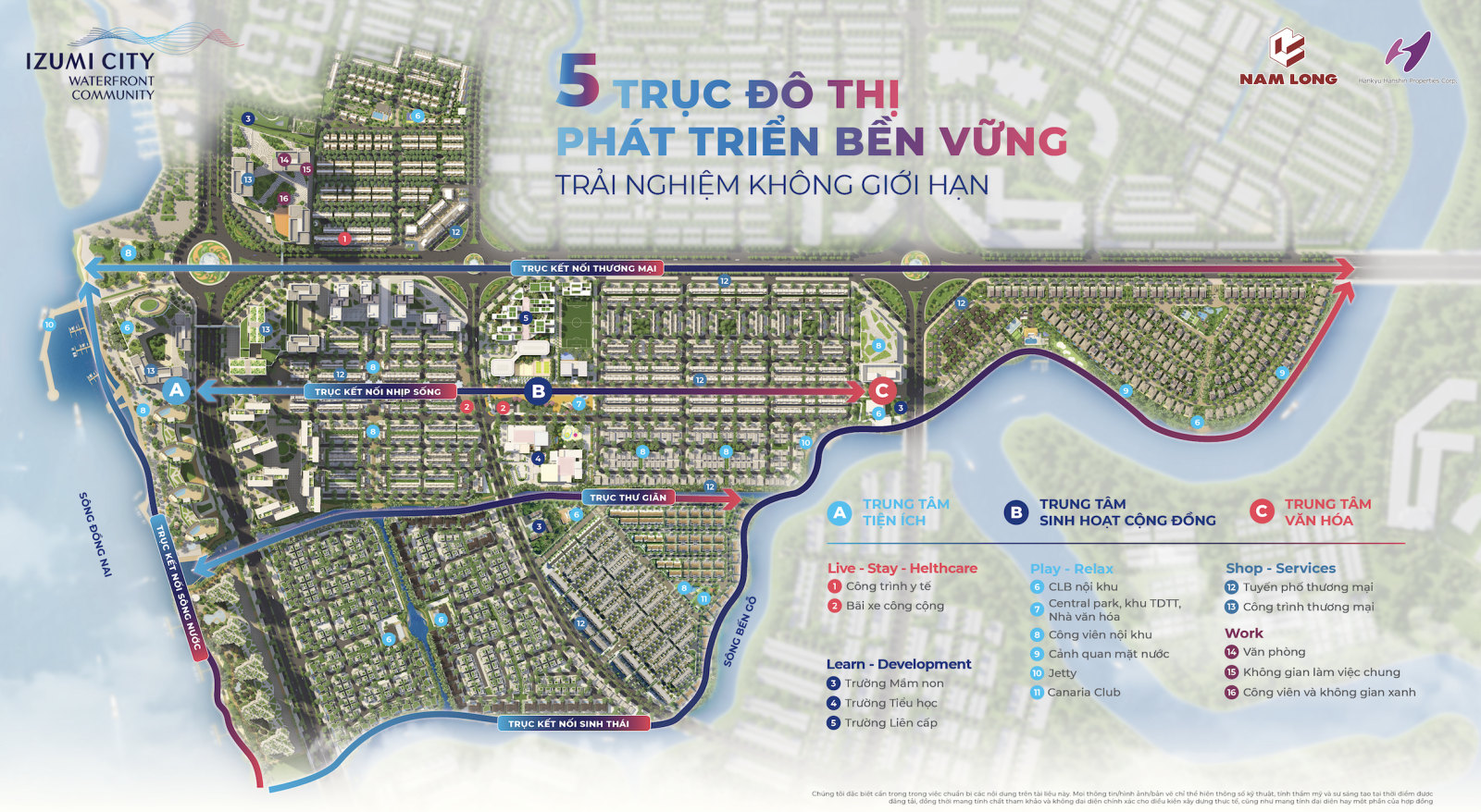 Tiện ích khu đô thị Izumi City Nam Long