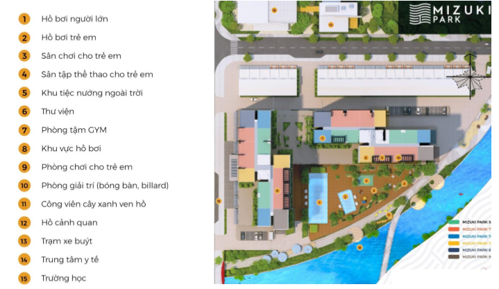 Tiện ích nội bộ căn hộ Mizuki Park