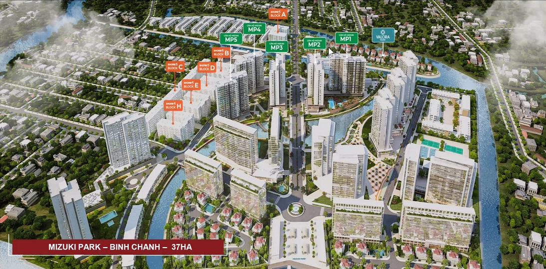 Tiến độ thực tế dự án Mizuki Park 08/2020