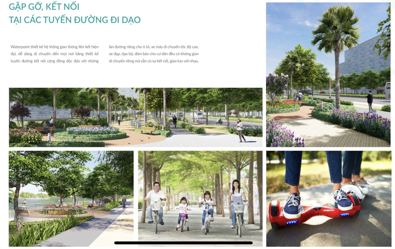 Các lối đi dạo khu đô thị Waterpoint