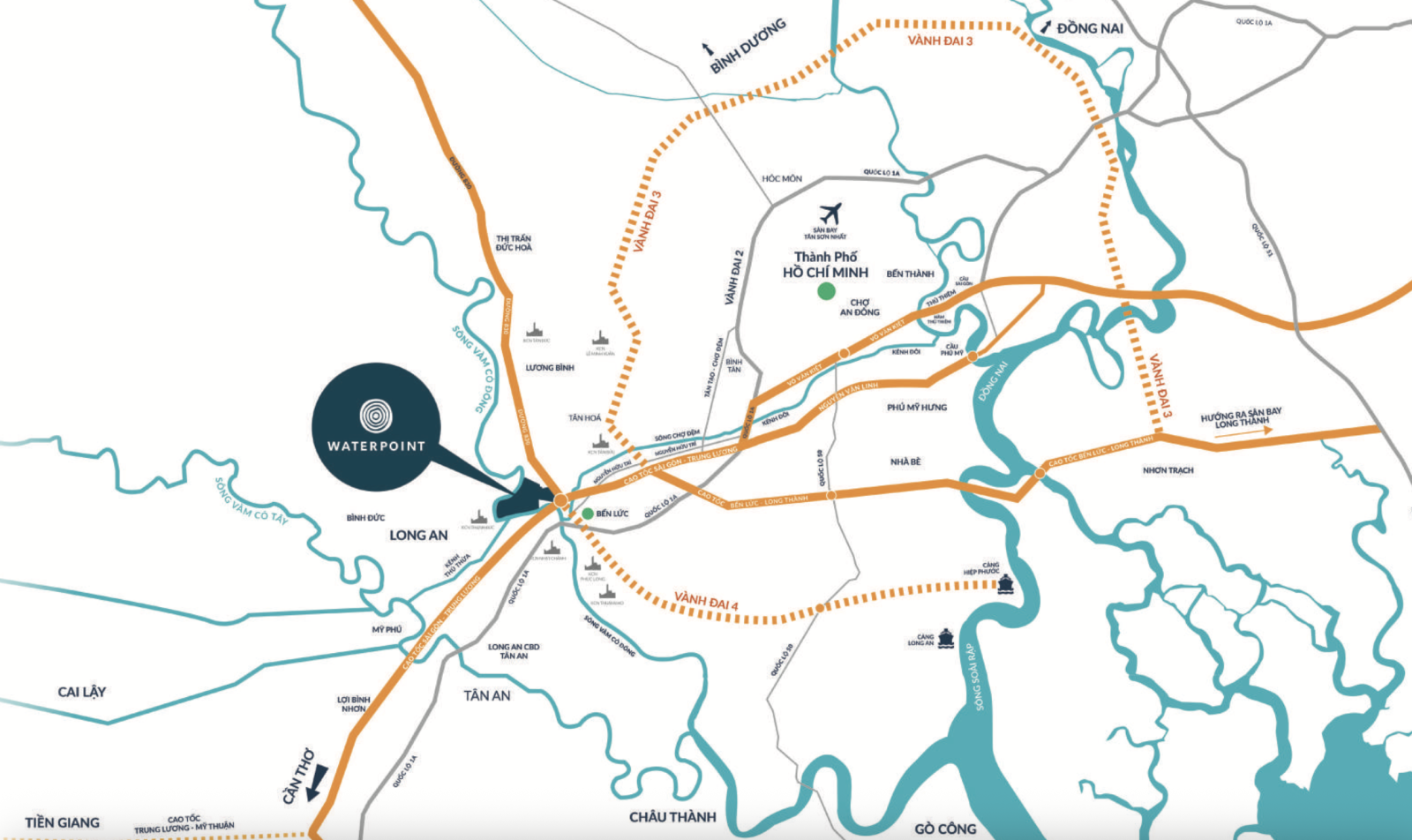 Vị trí căn hộ Solaria Rise Waterpoint Nam Long