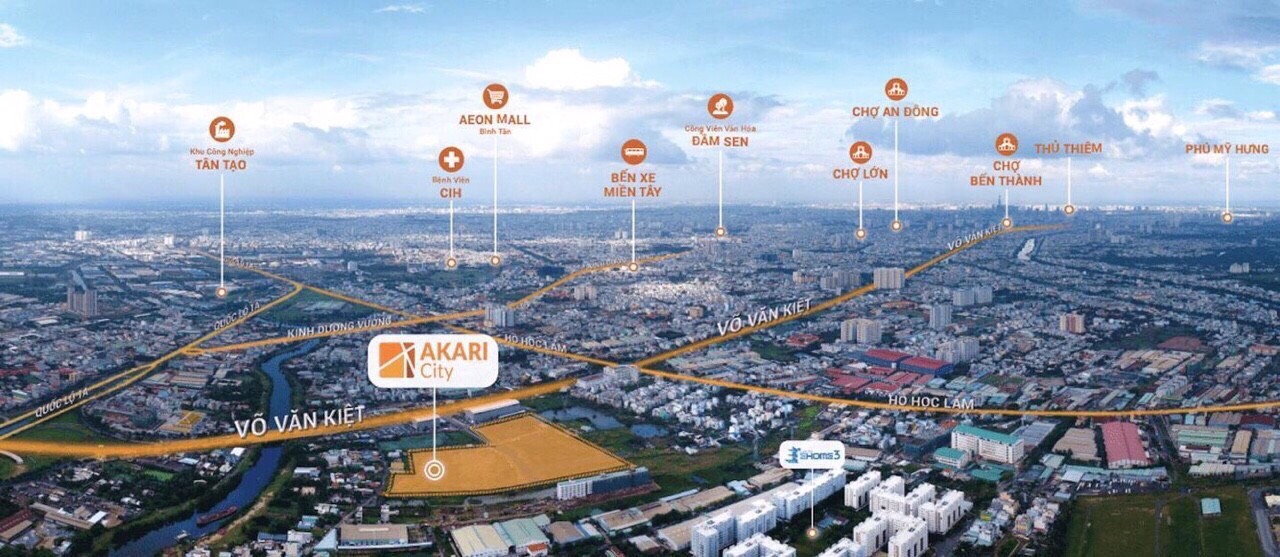 Vị trí dự án căn hộ Akari City Bình Tân