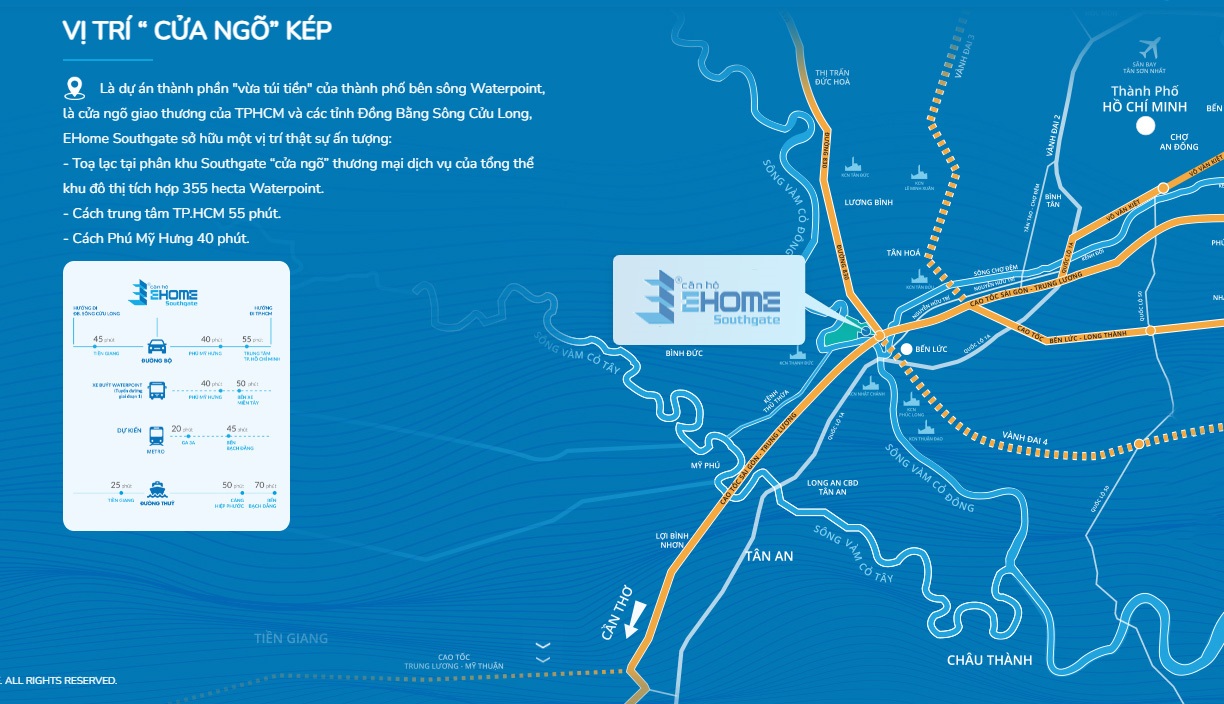 Vị trí dự án căn hộ Waterpoint Nam Long tại Long An