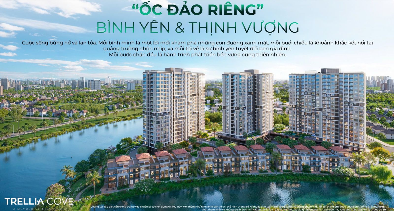 Tổng thể căn hộ Trellia Cove Mizuki Park Nam Long
