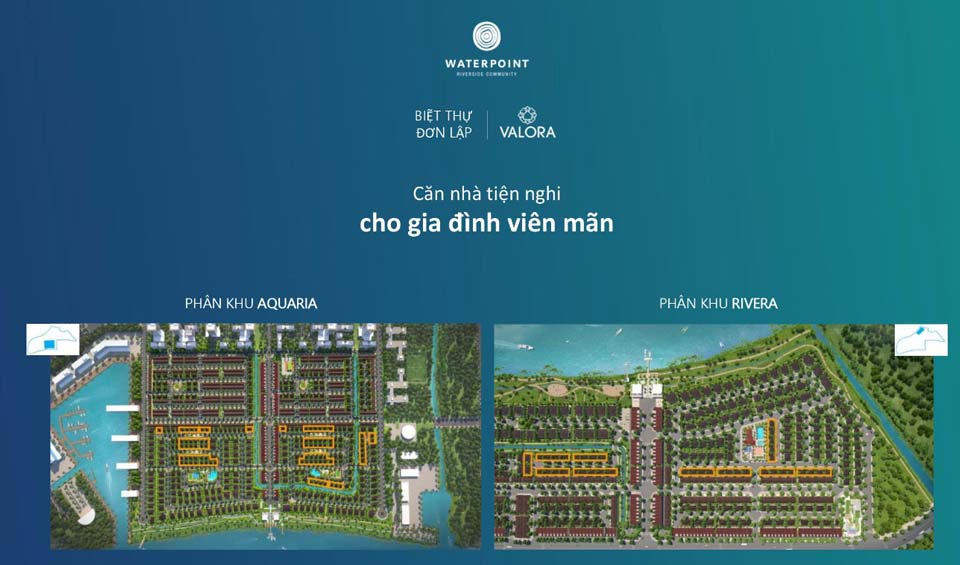 vị trí biệt thự đơn lập Waterpoint Nam Long