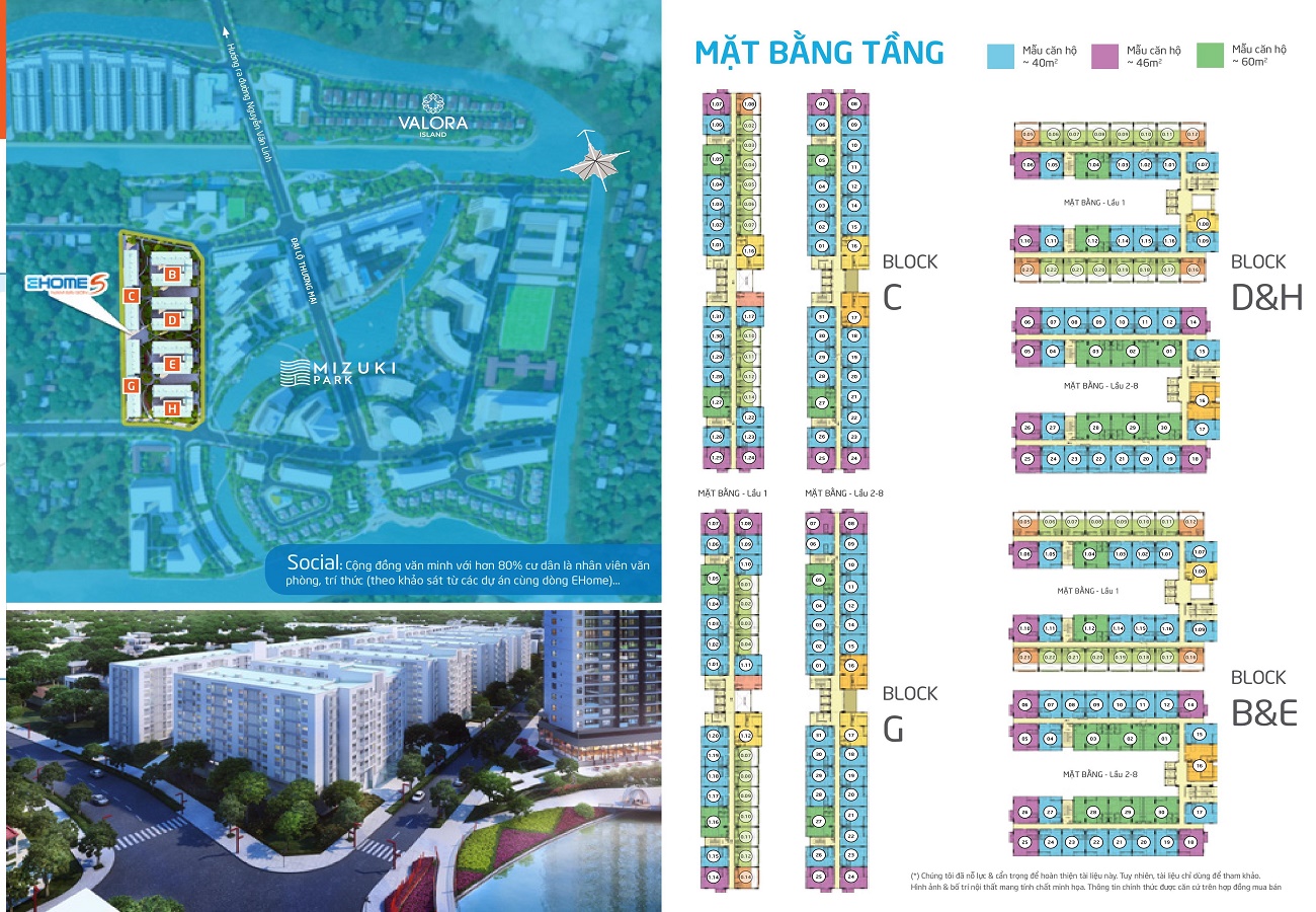 Mặt bằng tổng thể dự án căn hộ Ehome S Nam Sài Gòn