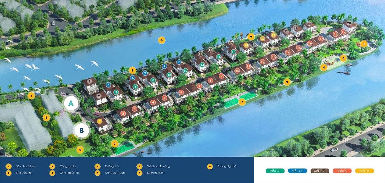 Phối cảnh sơ đồ vị trí căn biệt thự Valora Island