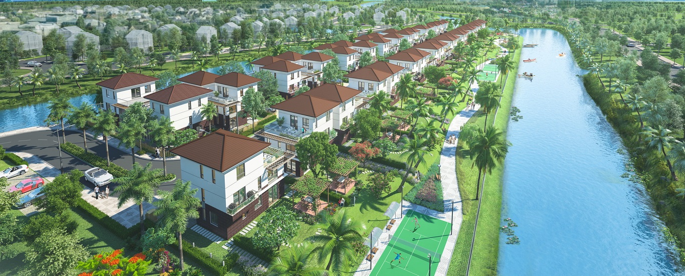 Phối cảnh khu biệt thự đảo Valora Island Nam Long