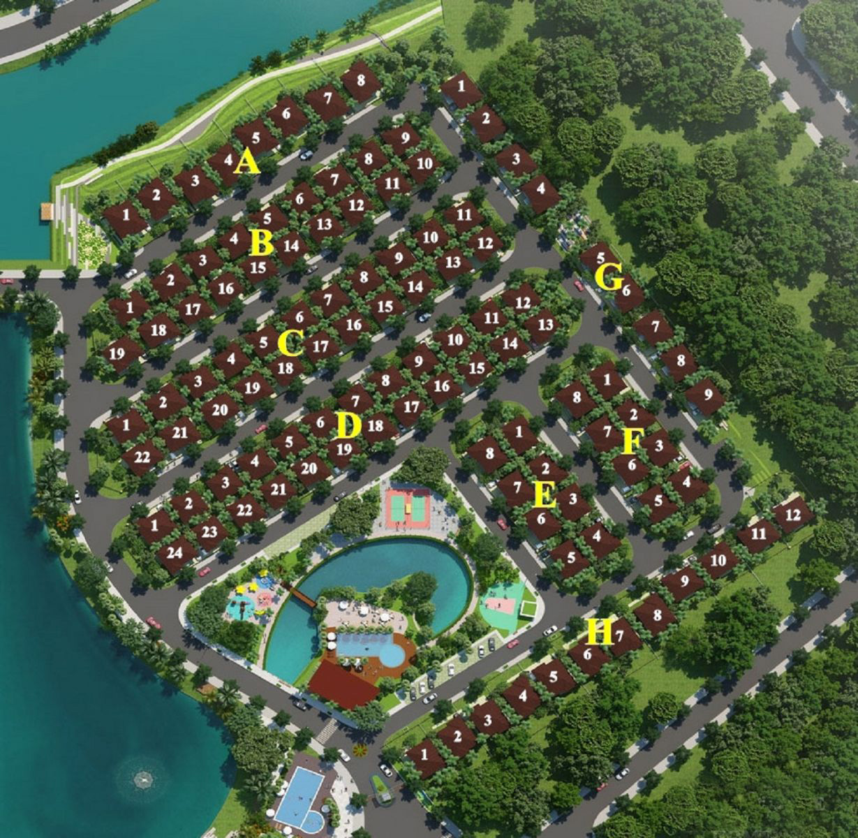 Sơ đồ vị trí căn khu biệt thự Valora Kikyo Nam Long