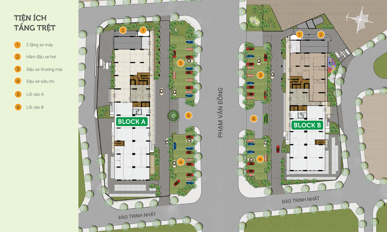 Tiện ích tầng trệt dự án Flora Novia Thủ Đức