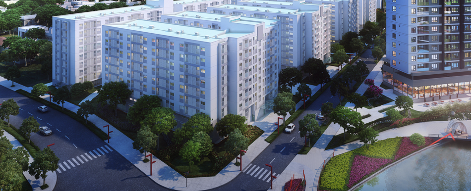 Phối cảnh tổng thể căn hộ EhomeS Nam Sài Gòn