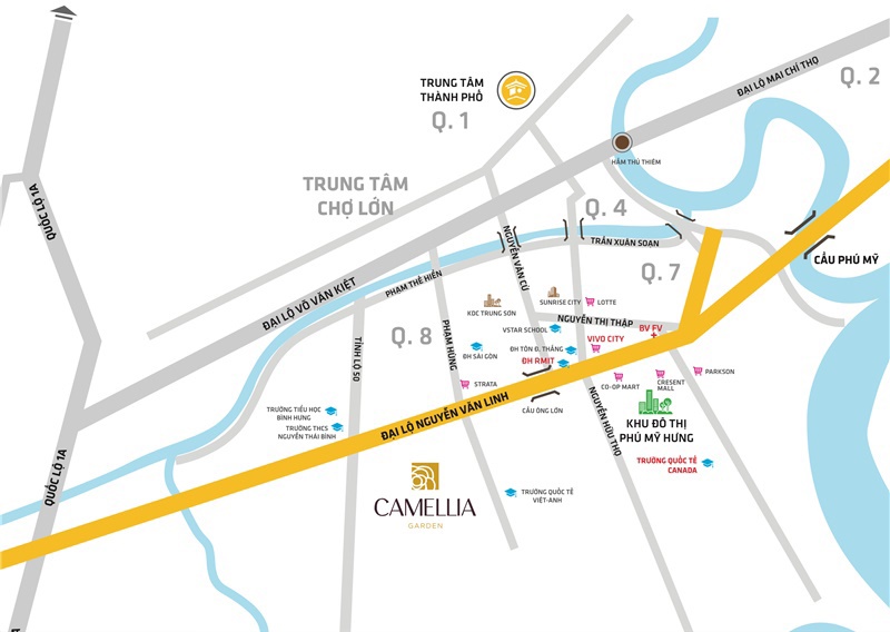 Vị trí khu biệt thự Camellia Nam Long Bình Chánh