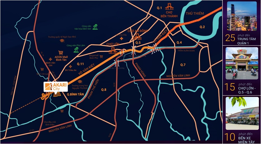 Vị trí dự án căn hộ Akari City